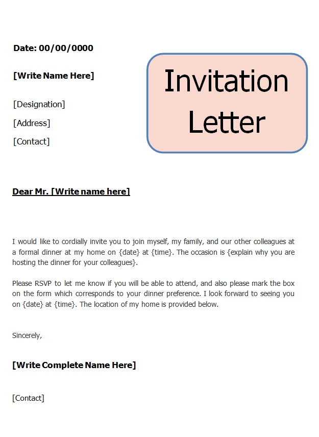 Invitation Letter Sample