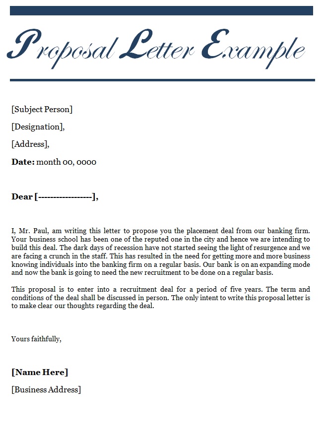 Proposal Letter Example
