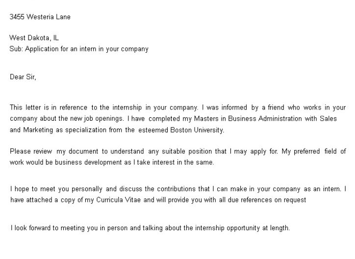 Letter of Intent for a Job Sample