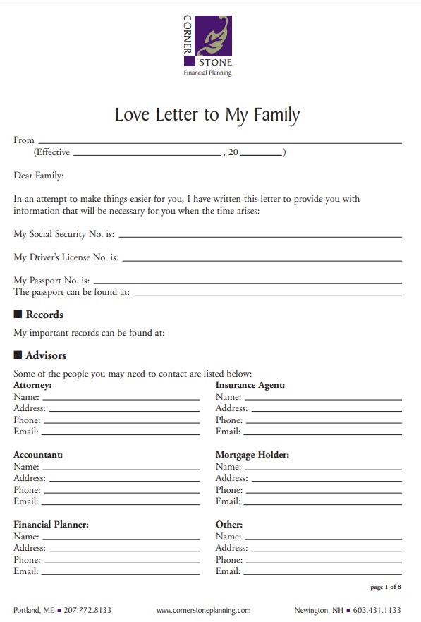 Professional Love Letter Template